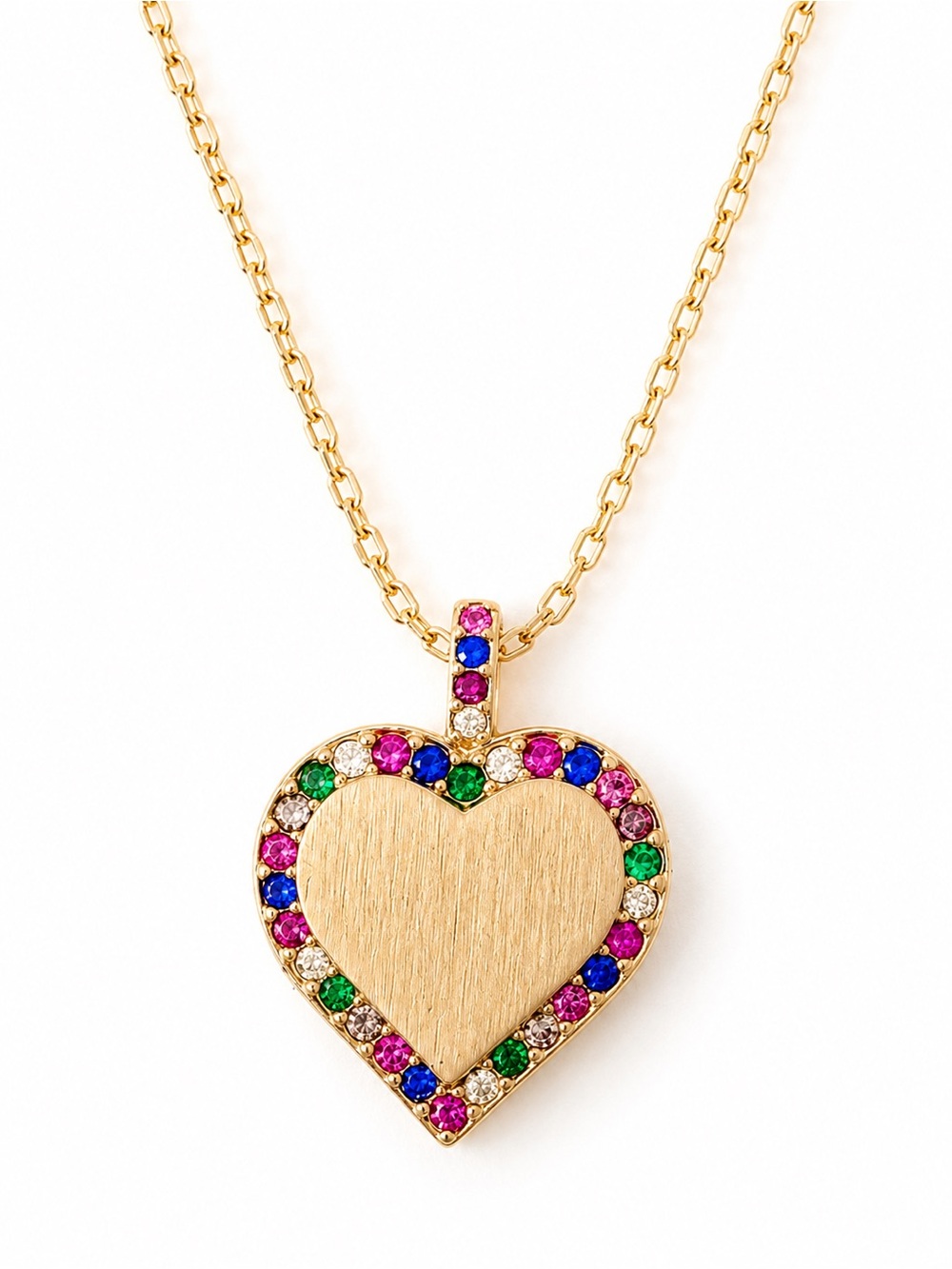 Kate Spade Take Heart Pendant Necklace Multicolor Crystal Heart KG090 NWT - Picture 4 of 7
